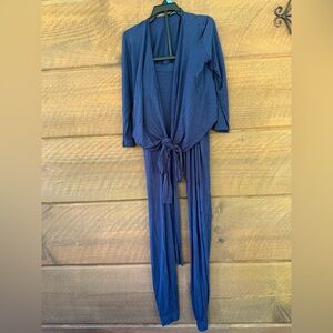 Pietro Brunelli Deep Navy Maternity & Nursing Jumpsuit – Size Small, Luxe Wrap